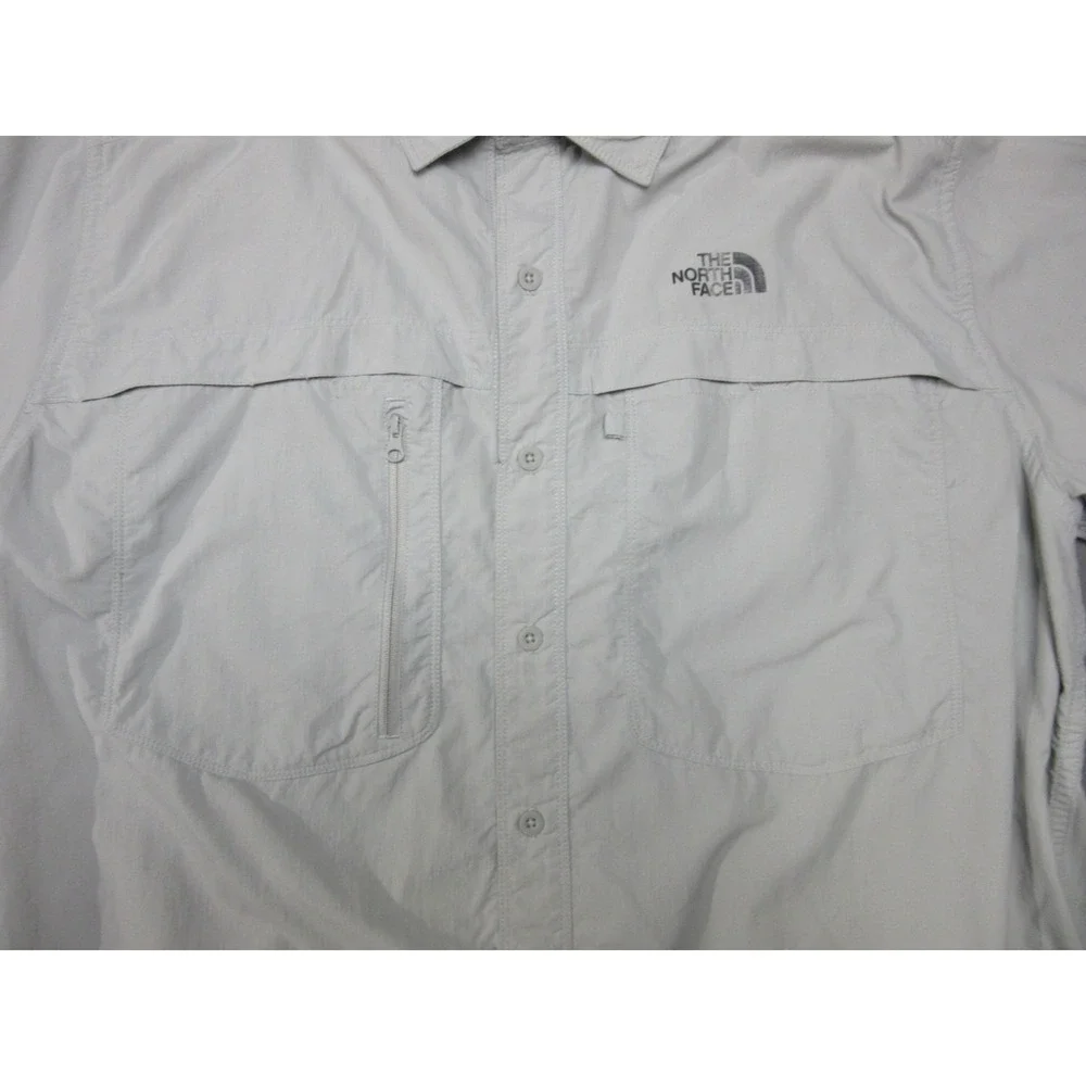 The North Face Shirt Mens XL Gray Vented Outdoor Button Up Fishing Camp Casual